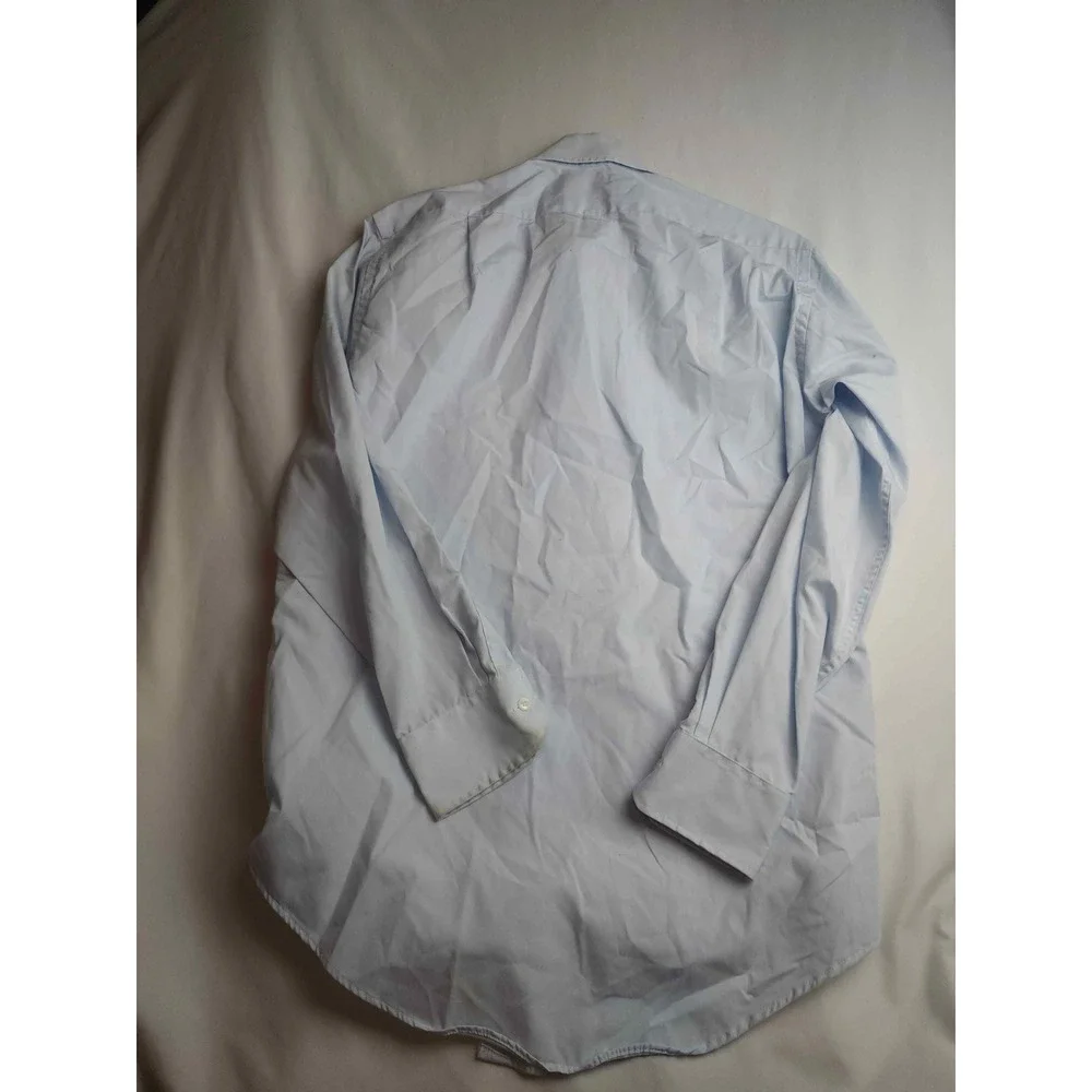 Geoffrey Beene Mens Light Blue Button Down Dress Shirt 15.5 32/33 Long Sleeve